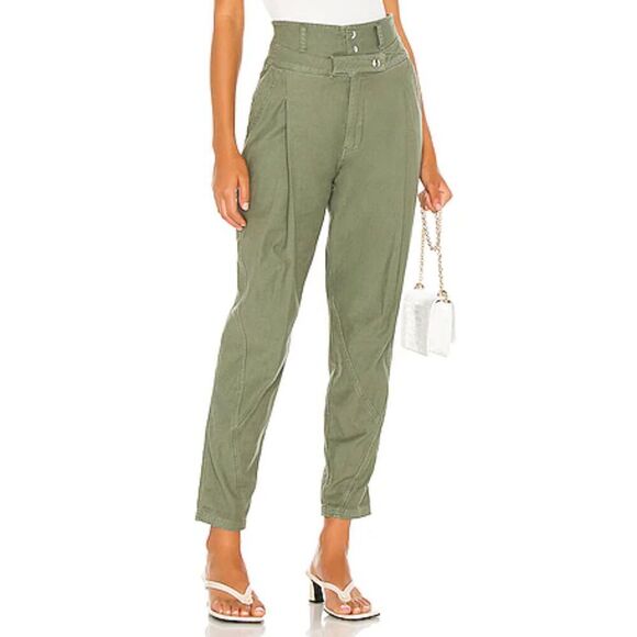 Frame Green Pants Womens Size 30 High Rise Cropped Trousers - Picture 2 of 14